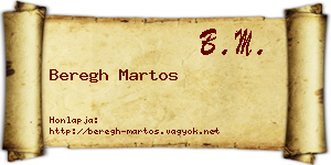 Beregh Martos névjegykártya